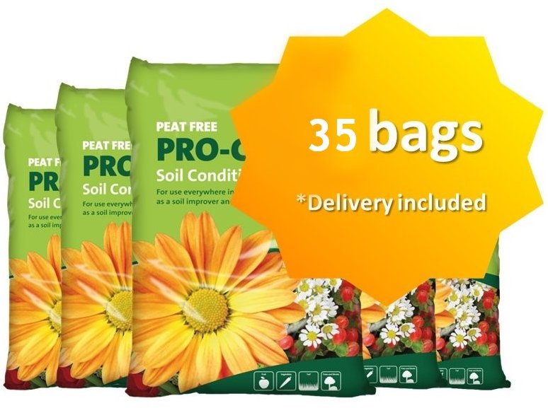 35 BAGS ONLINE OFFER - Pro-Grow Soil Conditioner Compost 30Ltr Bag